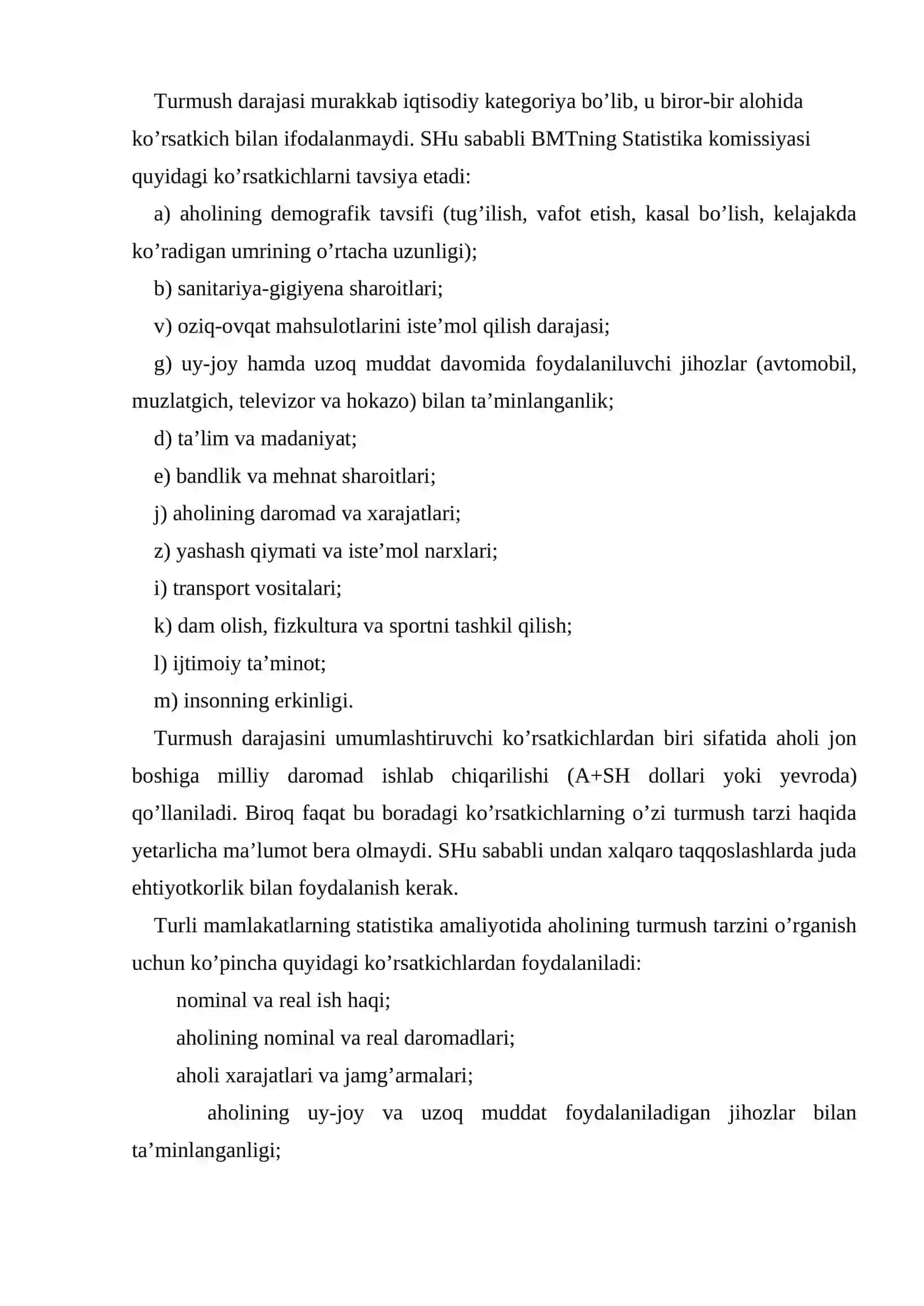 Aholi turmush darajasi statistikasi 2