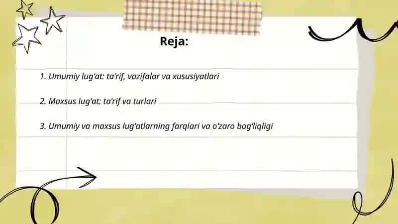 Umumiy va maxsus lugʻatlar 2