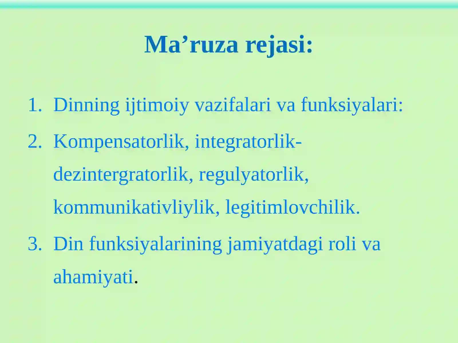 Dinning ijtimoiy vazifalari 2