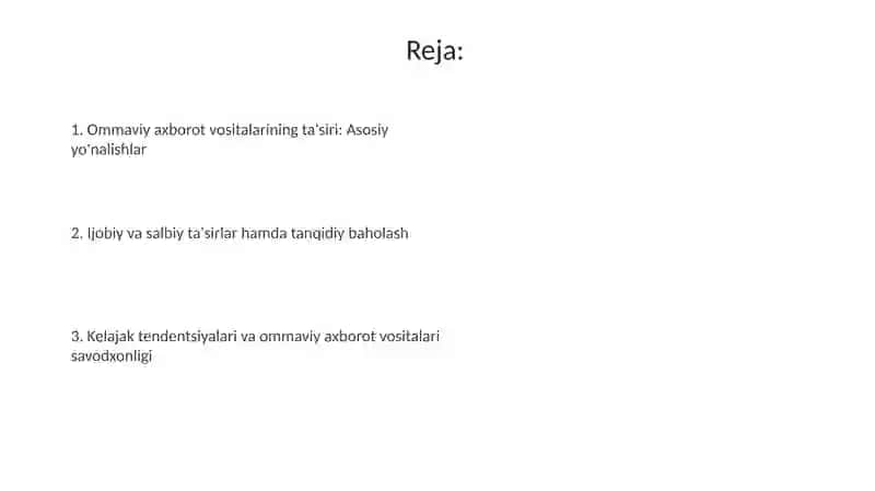 Medianing audiotoriyaga ta'siri 2