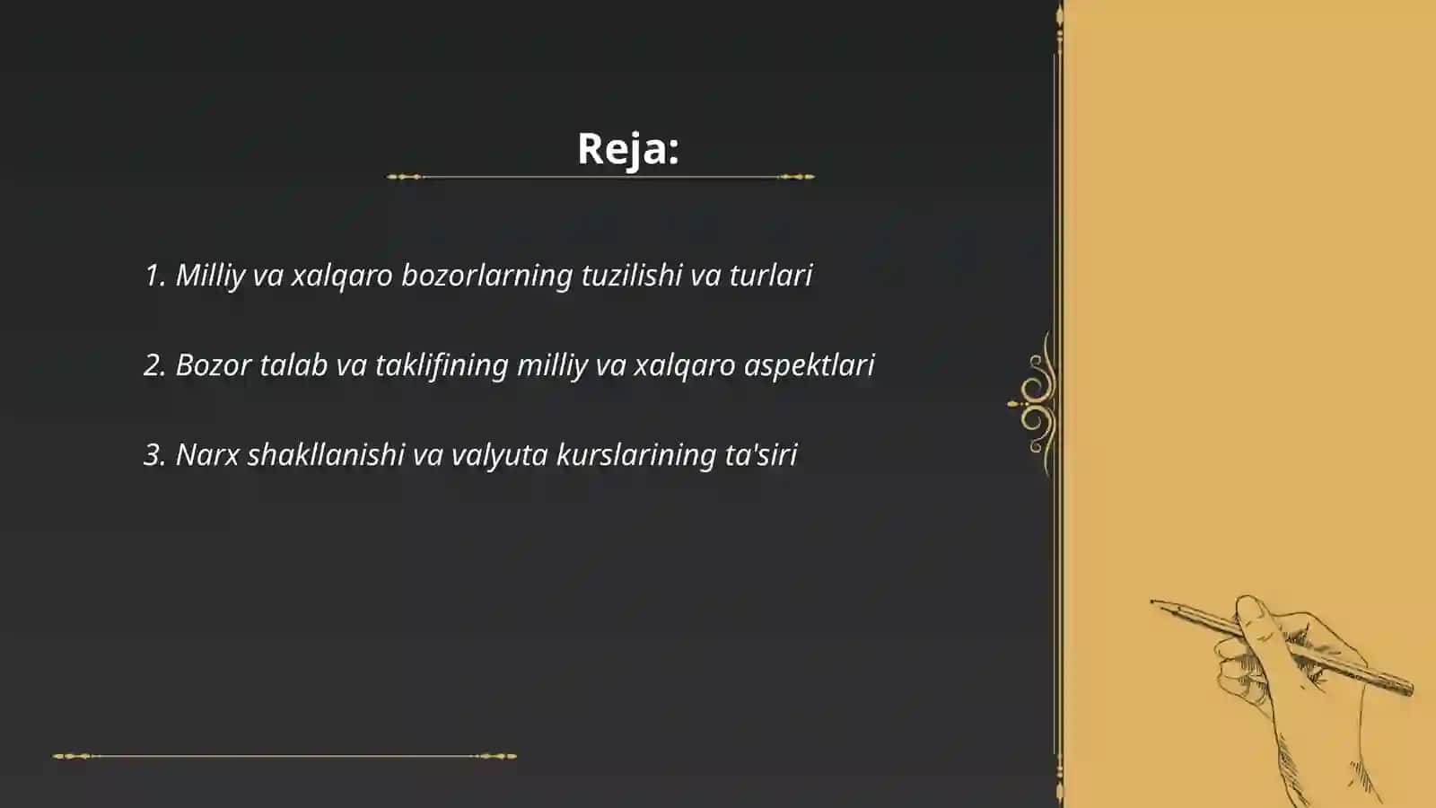 Milliy va xalqaro bozorlar 2