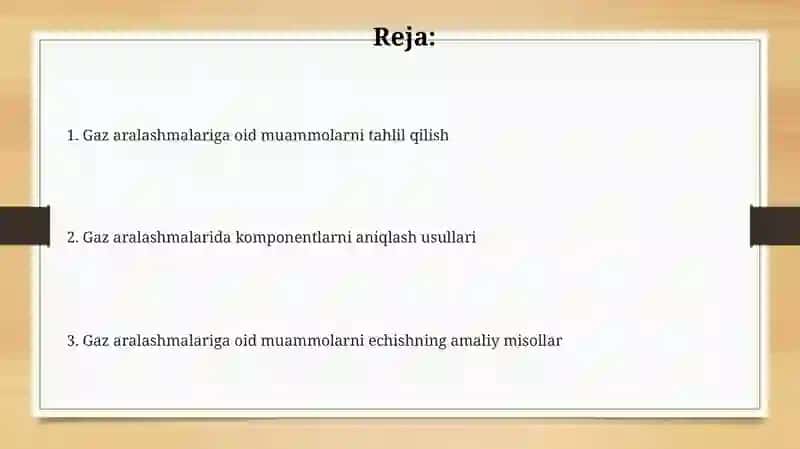Gazlar aralashmasiga oid masalalar yechish 2