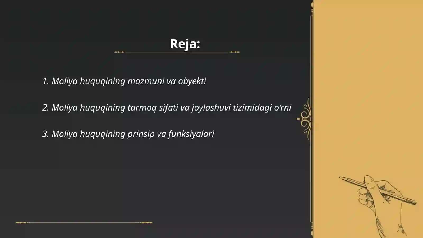 Moliya huquqi huquq tarmog‘i sifatida 2