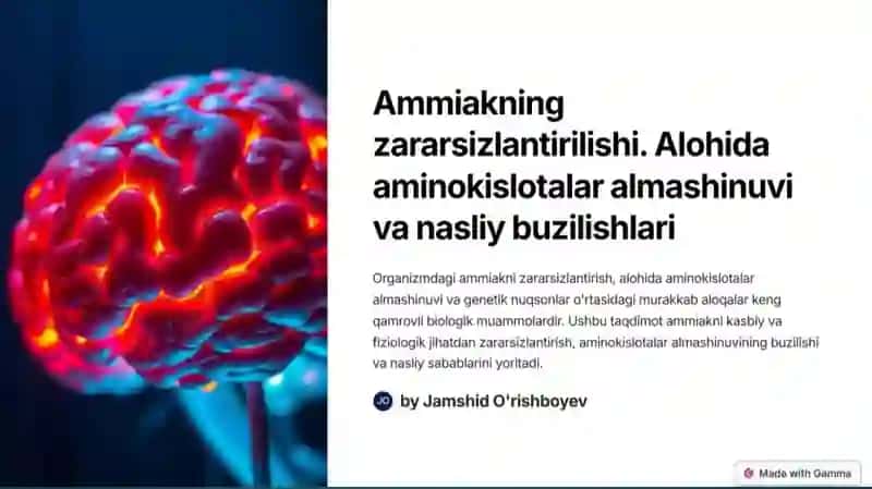 Biokimyo fanidan MUSTAQIL ISHI 2