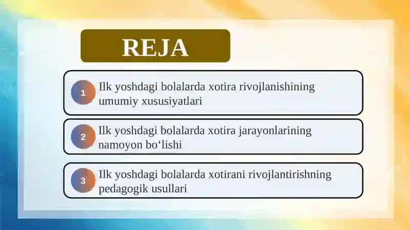 Ilk yoshdagi bolalarda xotiraning rivojlanishi 2