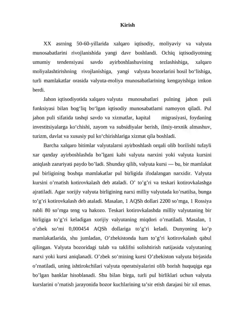 Valyuta kursi, to‘lov balansi va uning taqchilligi 2