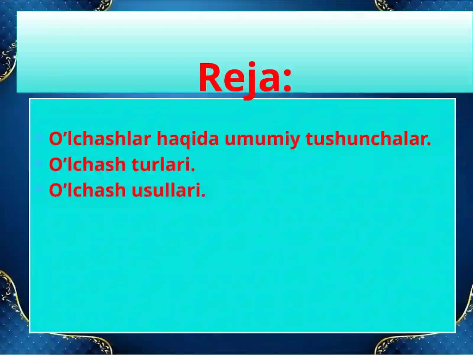 OʻLCHASH VOSITALARINING SINOVLARI 2