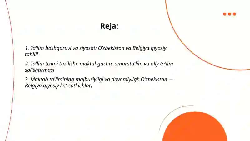 Òzbekiston Belgiya ta'lim tizimining qiyosiy tahlili 2