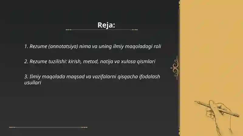 Ilmiy maqolaga rezume yozish 2