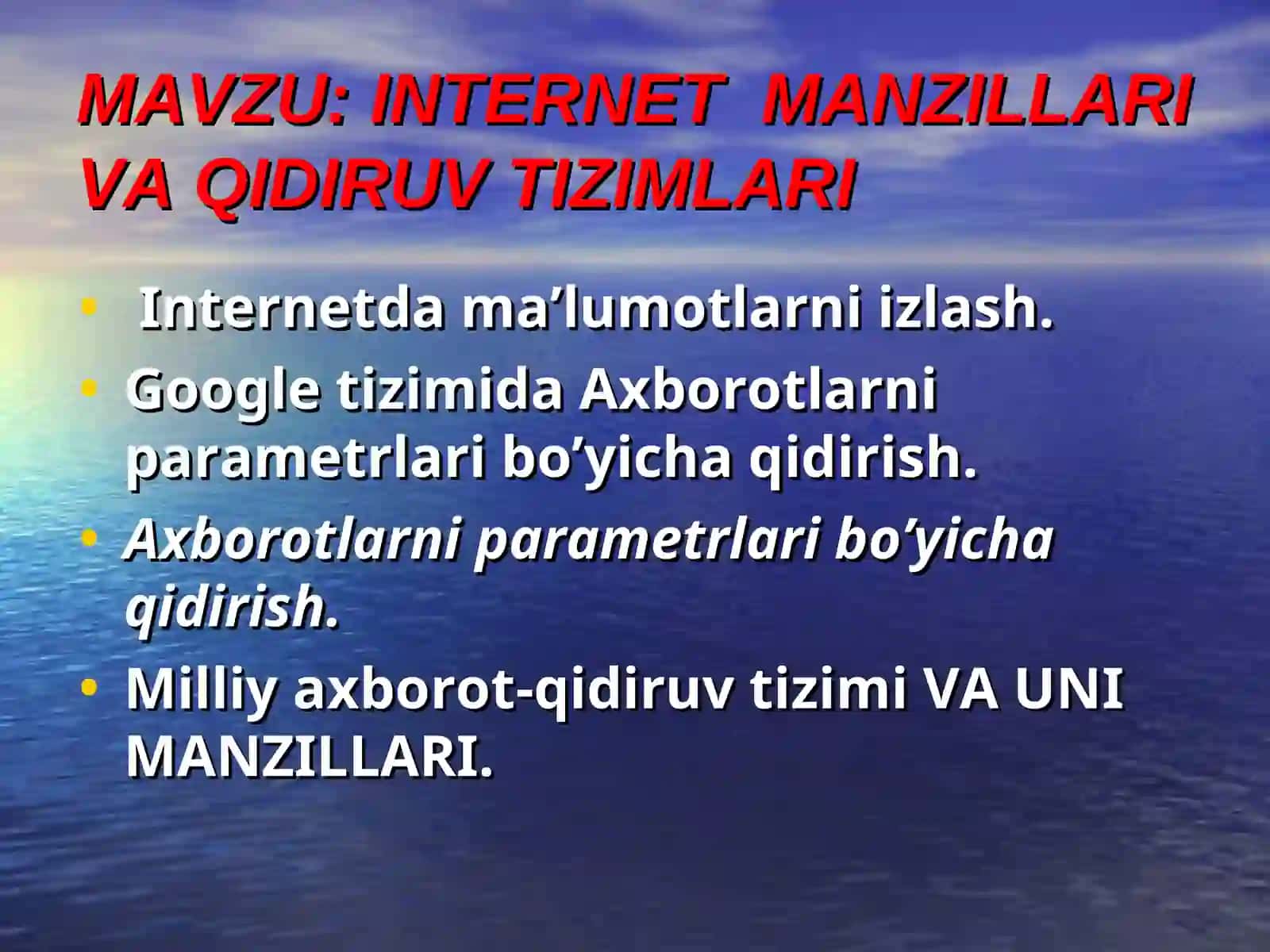 Internet manzillari va qidiruv tizimlari 2