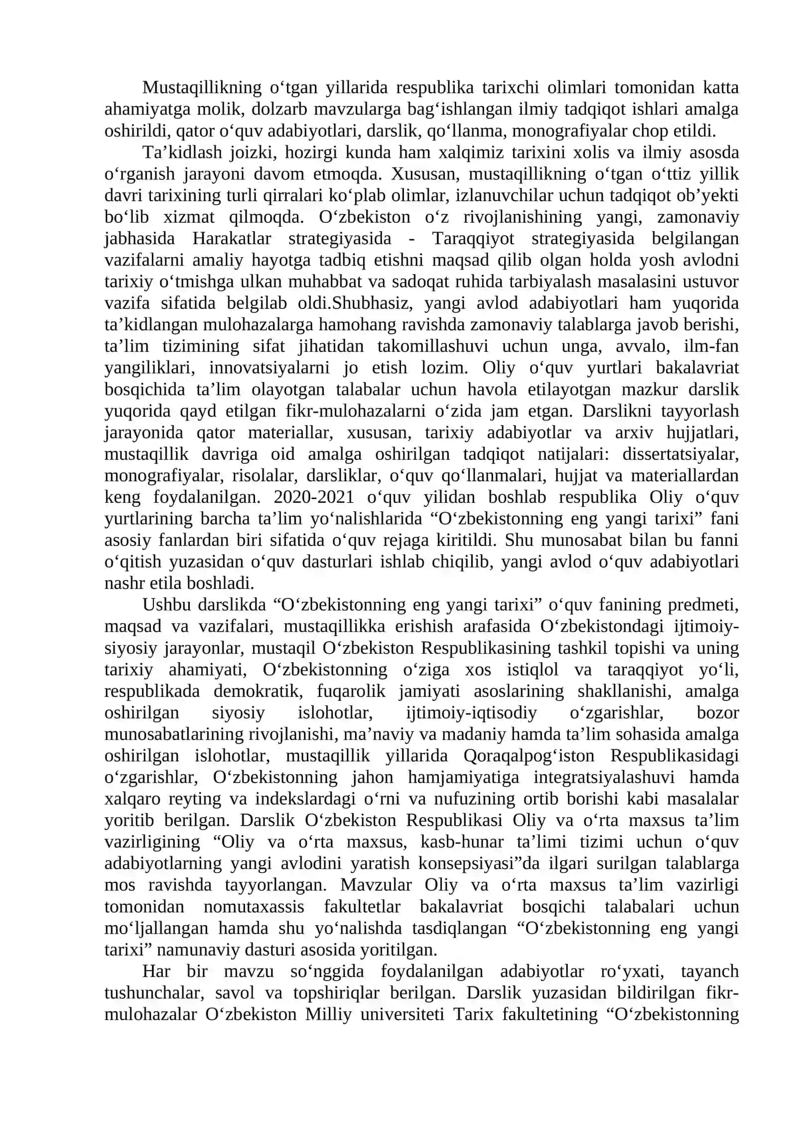 O‘zbekistonning eng yangi tarixi 2
