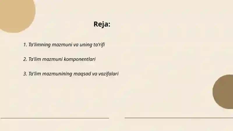 Ta'limning mazmuni 2