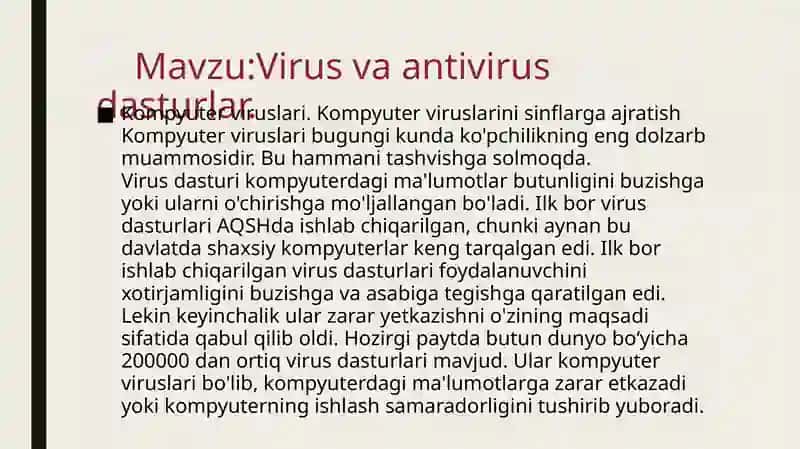 Virus va antivirus dasturlar 2