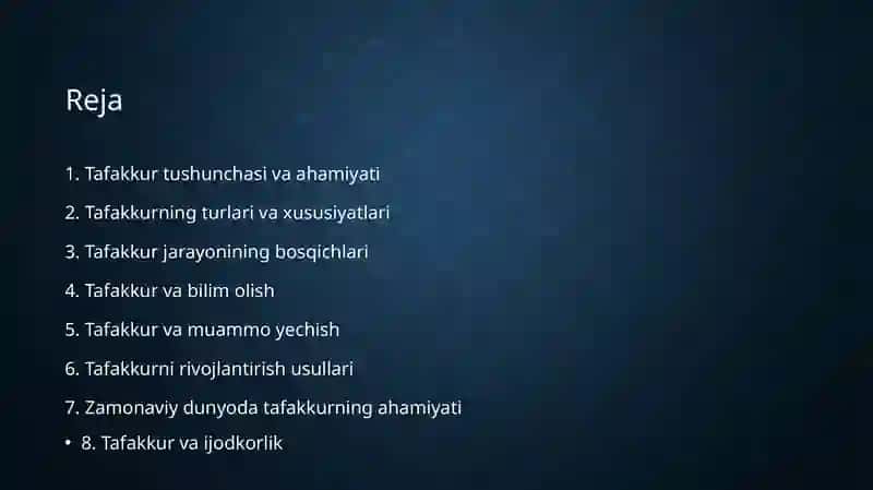 Tafakkur haqida tushuncha 2