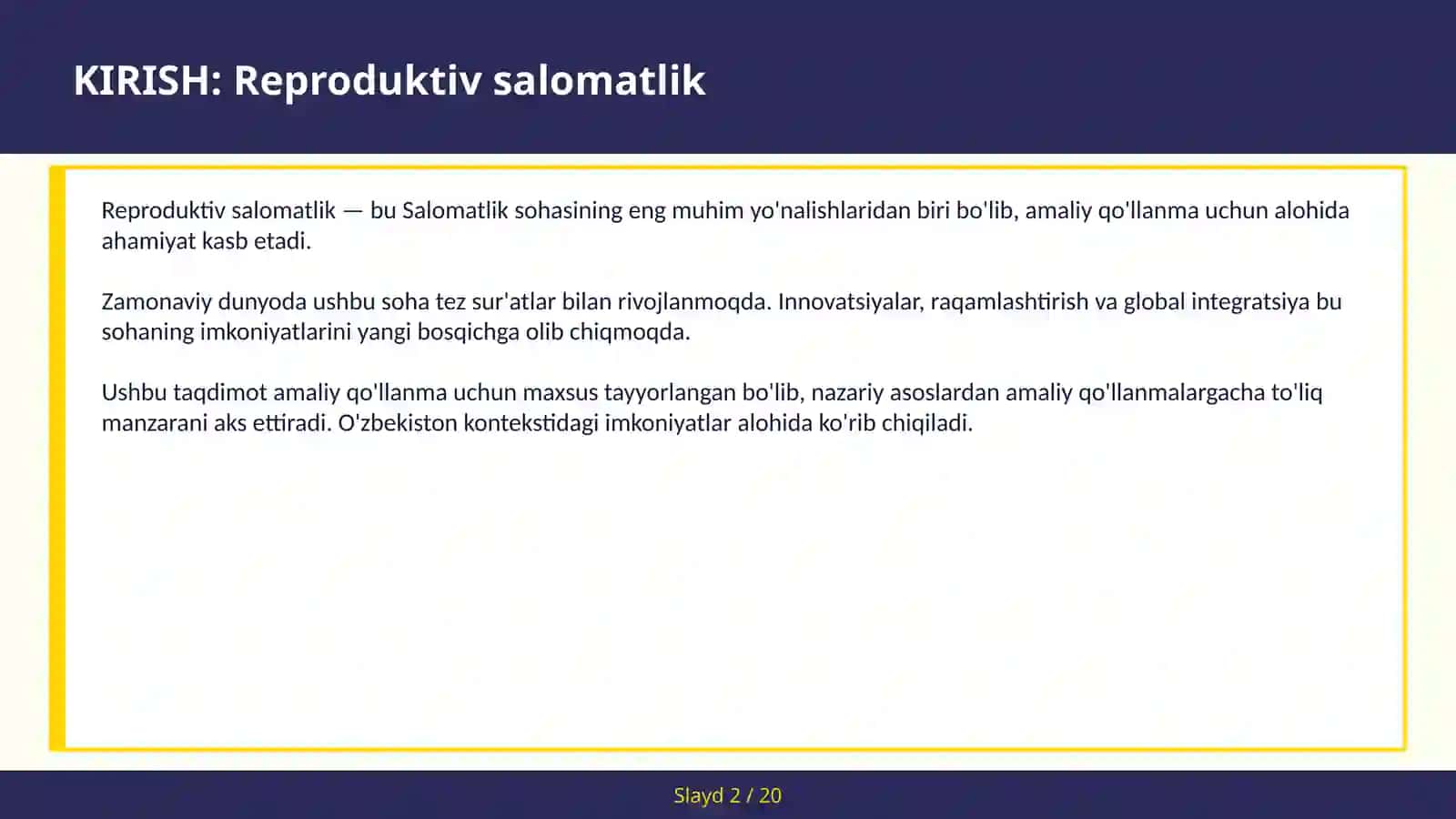Reproduktiv salomatlik 2