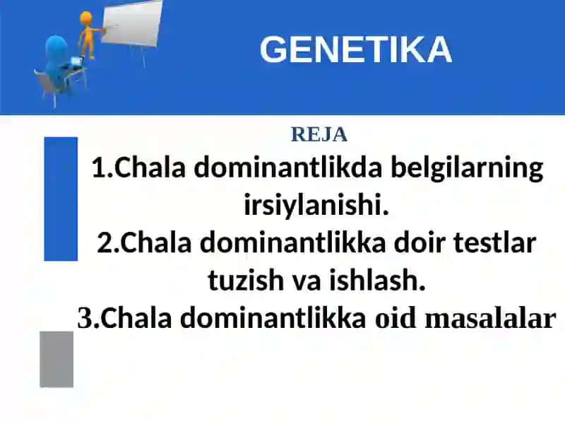 Chala dominantlikga doir masalalar  yechish 2