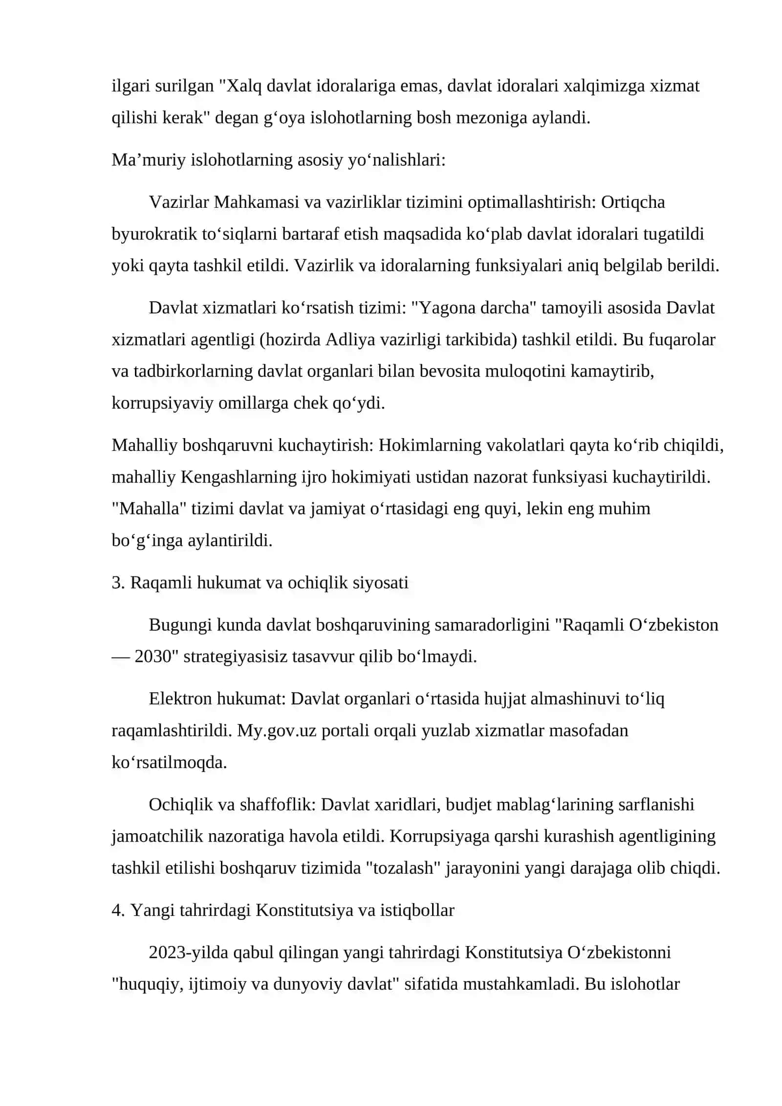 Mustaqillik yillarida O‘zbekiston davlat boshqaruvi tizimidagi islohotlar Evolyutsiya va 2