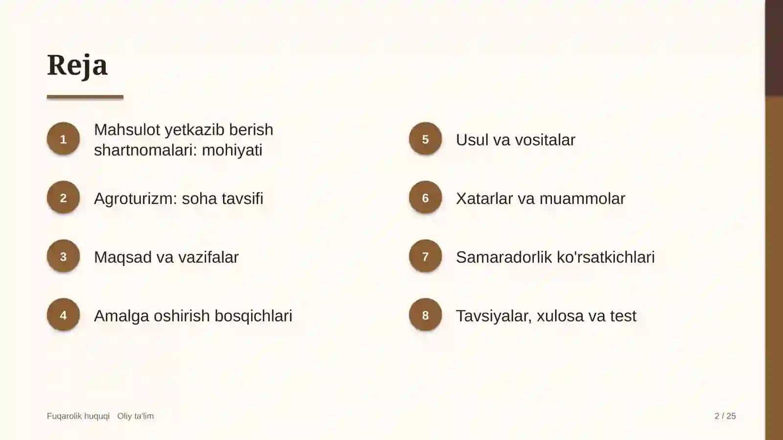 Agroturizmda mahsulot yetkazib berish shartnomalari 2