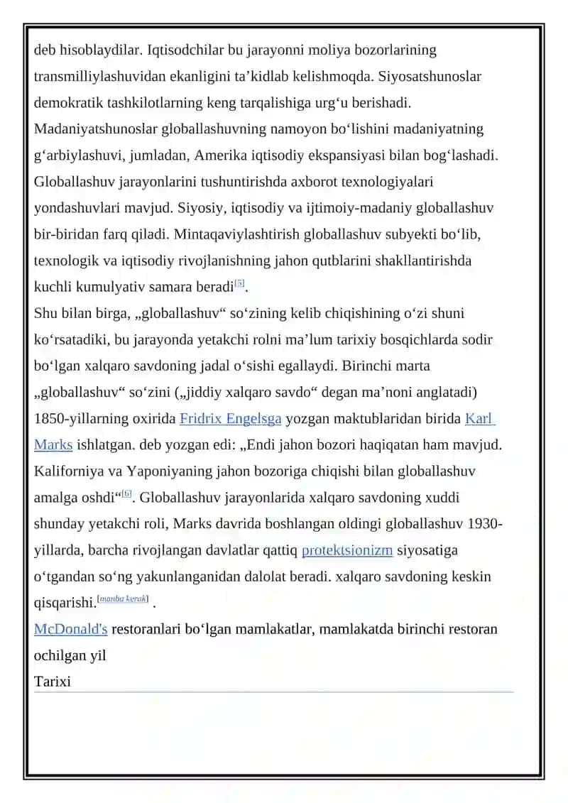 Globallashuv VA MANAVIYAT 2