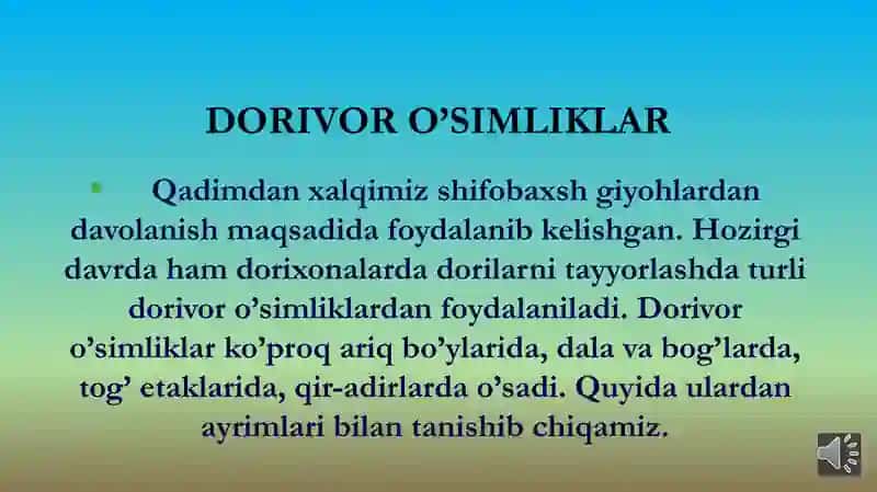 DORIVOR O’SIMLIKLAR 2