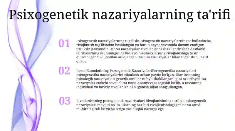 Inson Kamolotining Persogenetik Nazariyalari 2