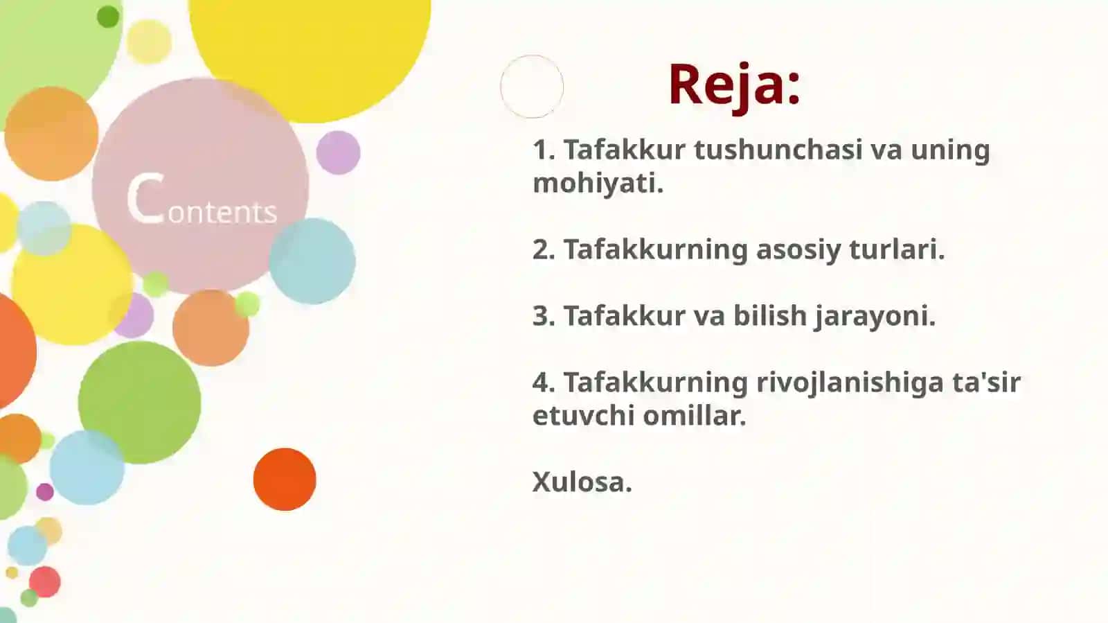 Tafakkur aqliy bilish jarayoni sifatida 2