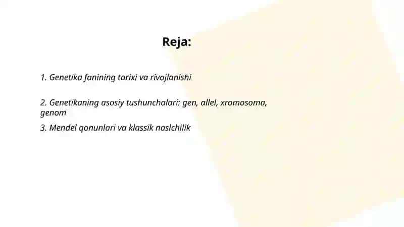 Genetika faniga kirish 2