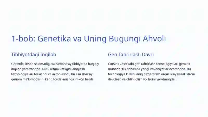 Genetikaning Kelajak Istiqbollari: Insoniyatning Yangi Ufqlari 2