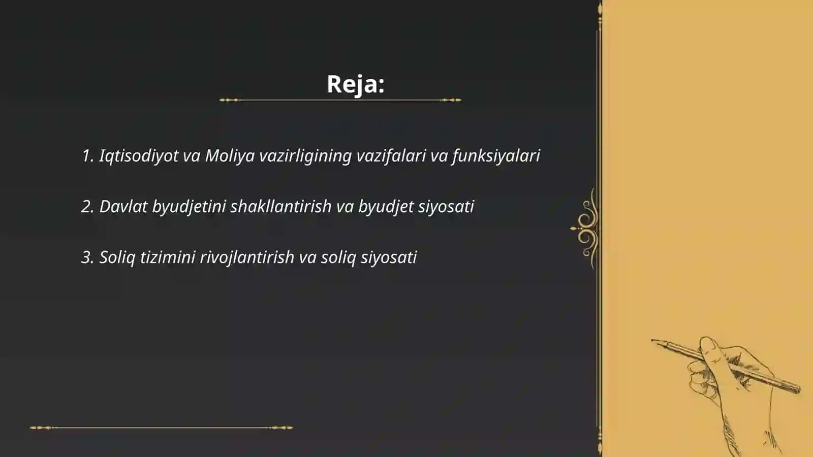 Iqtisodiyot va Moliya vazirligining faoliyati 2