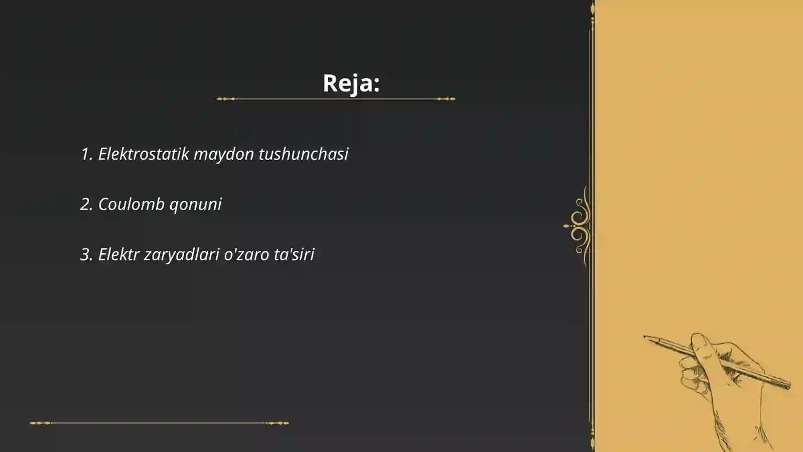 Elektrostatik maydon kuchlanganligi 2