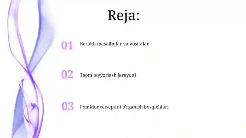 Tomat retsepturasini oʻrganish 2