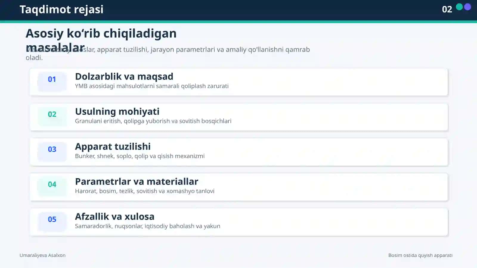 Bosim ostida quyish apparati 2