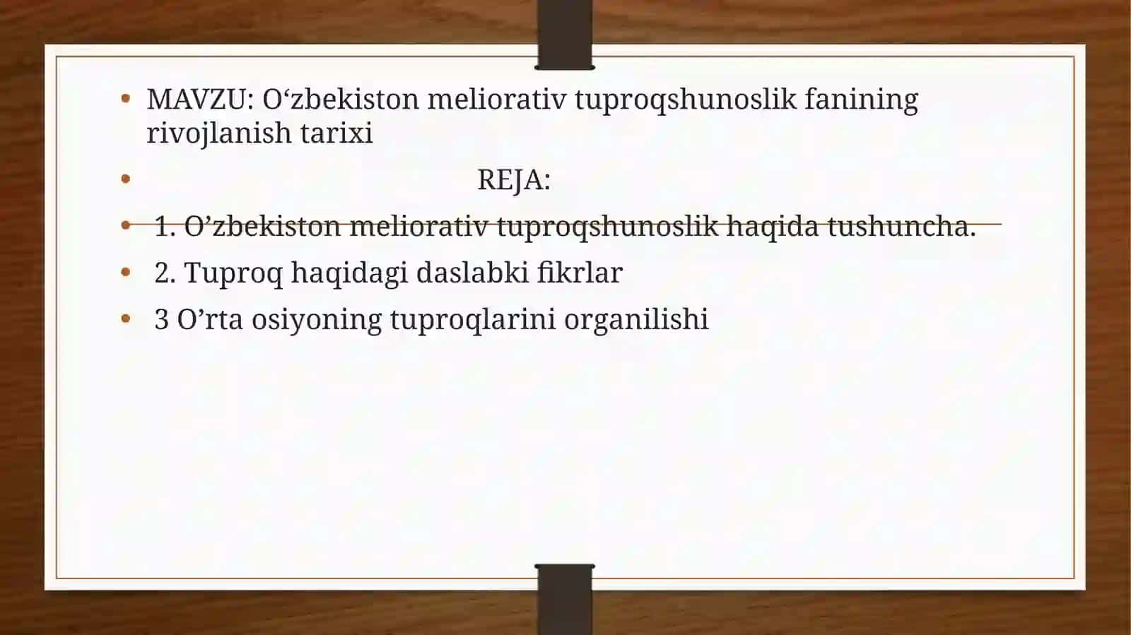 Oʻzbekiston meliorativ tutproqshunoslik fanining rivojlanishi 2