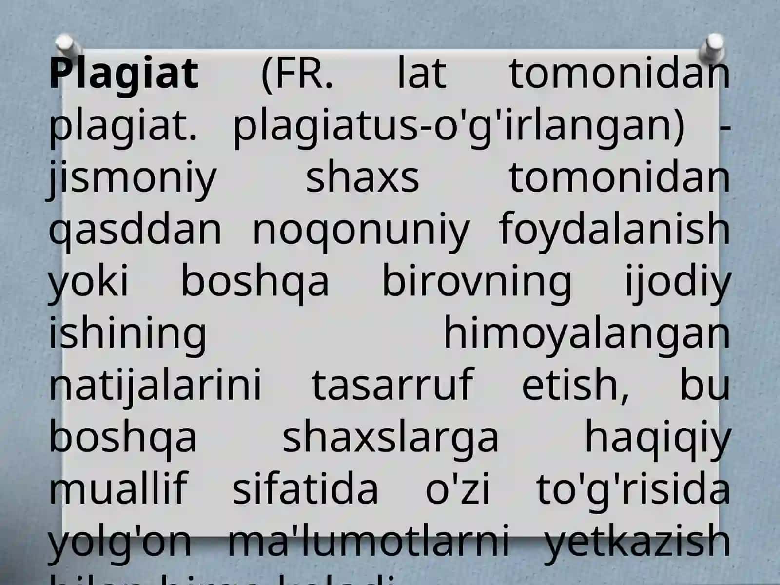 Plagiat va unga yo‘l qo‘ymaslik talablari 2