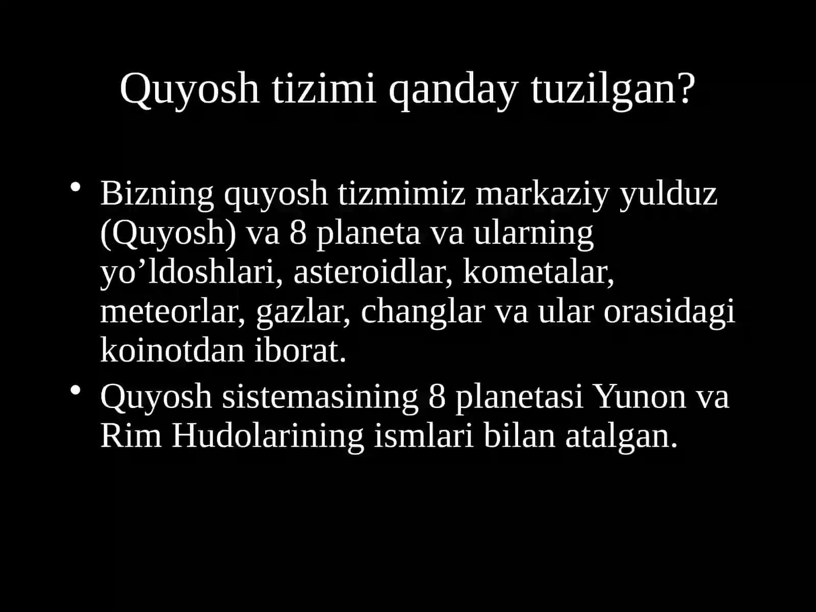 Quyosh tizimi 2