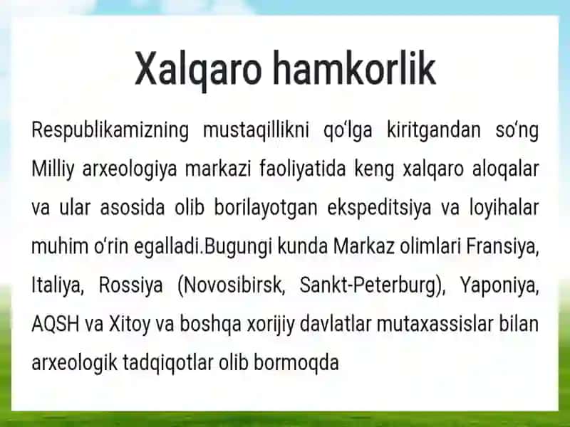 Arxeologiyadaxalqaroilmiyhamkorlik 2