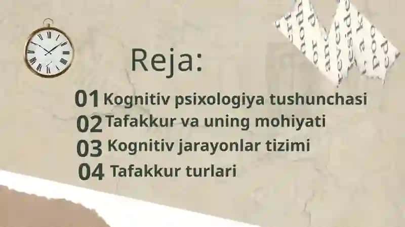 Kognitiv Psixologiyada Asosiy Yo‘nalishlari 2