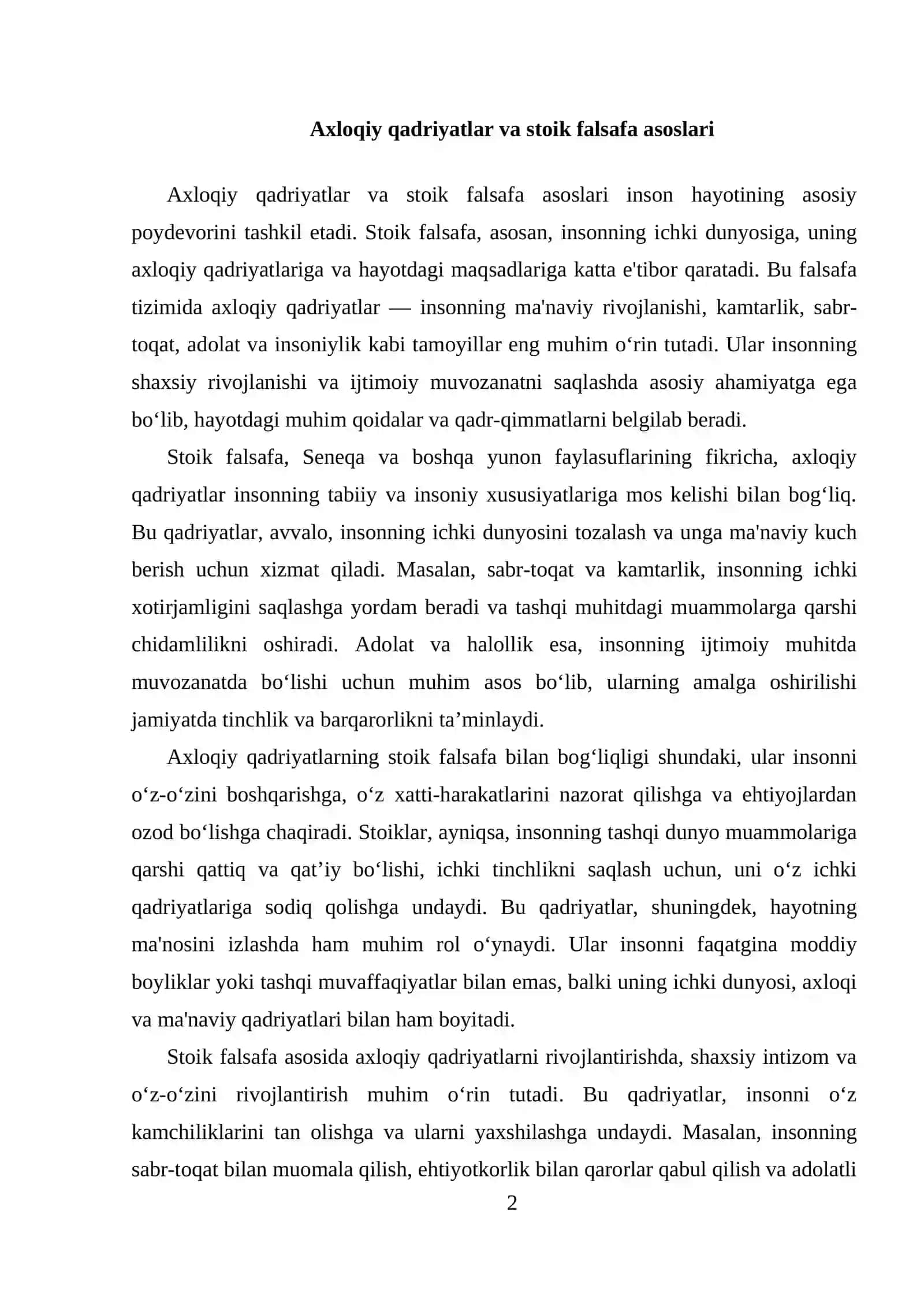 SENEKANING "LUTSILIYAGA AXLOQIY XATLARI" ASARI 2