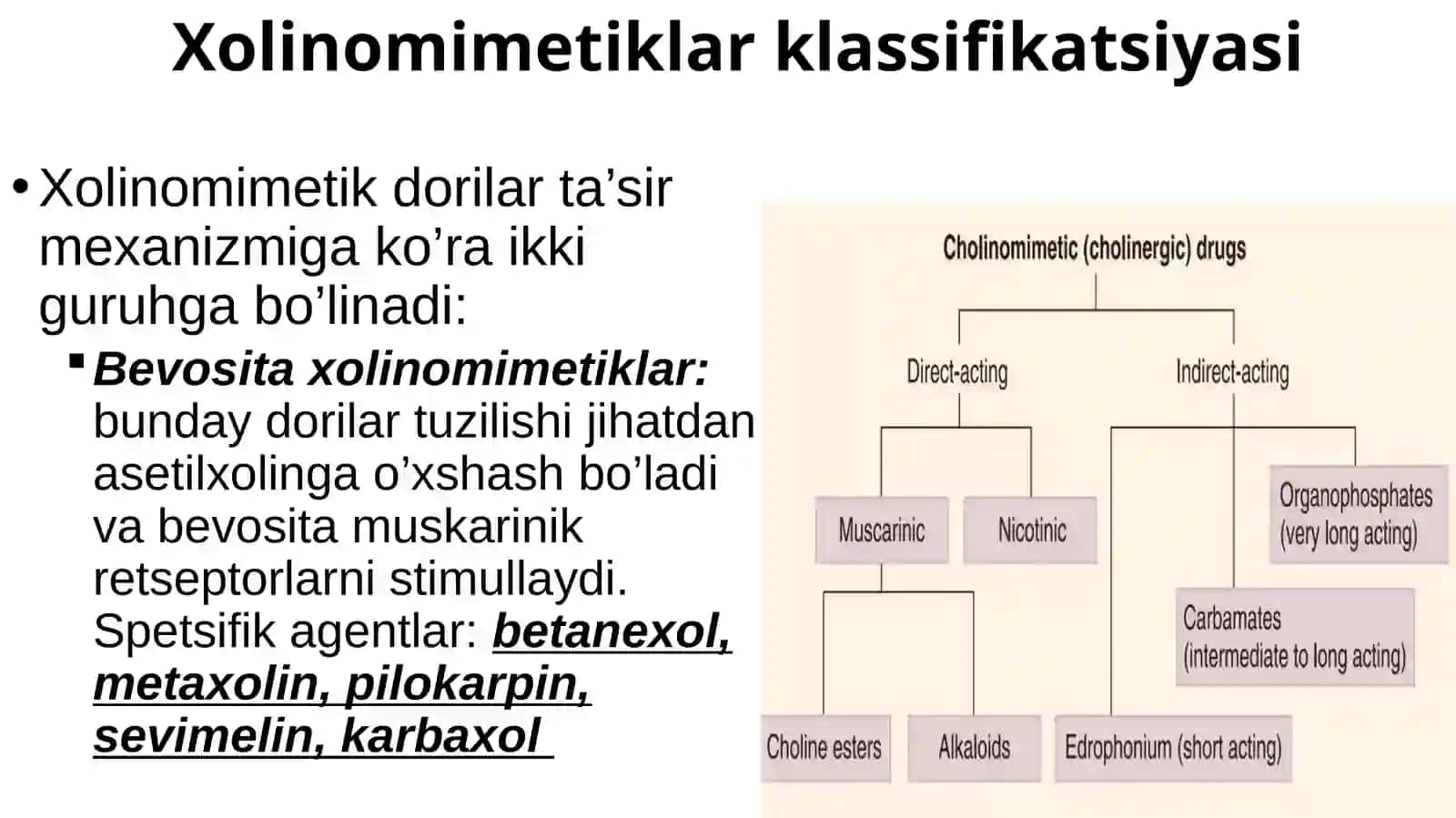 Parasimpatomimetik dorilar 2