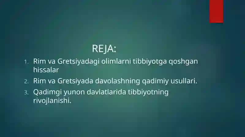 Rim va Gretsiyada davolashning qadimiy usullari 2