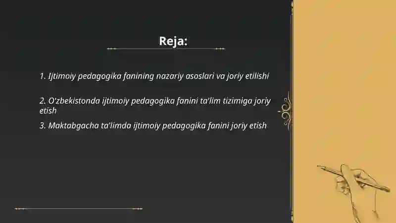 Ijtimoiy pedagogika fanining joriy etilishi 2