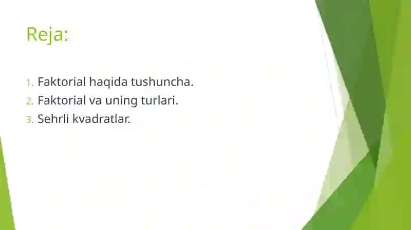 Faktorial va uning turlari 2