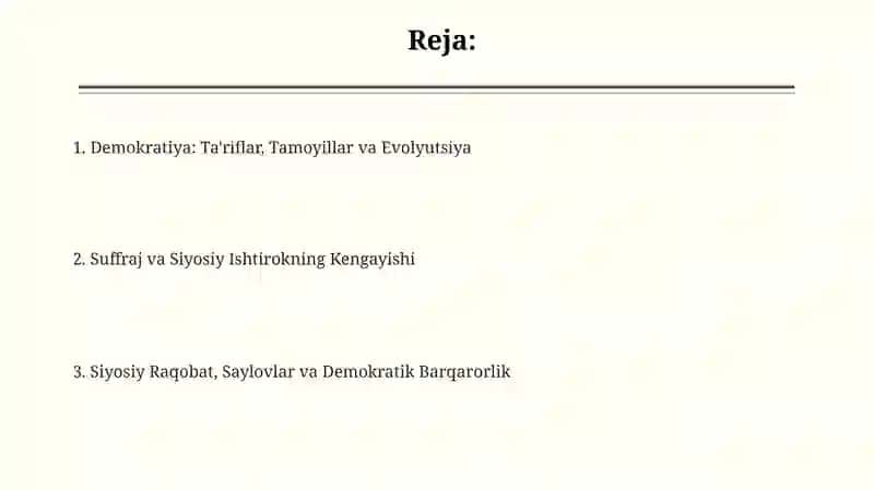 Demokratiya: Ta'riflar va Tamoyillar 2