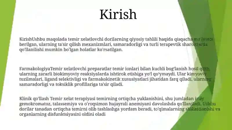 Temir Saqlovchi Dorilarning Qiyosiy Tahlili 2