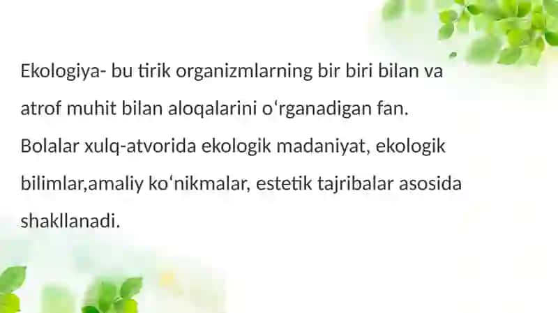 Ekologik tarbiya 2