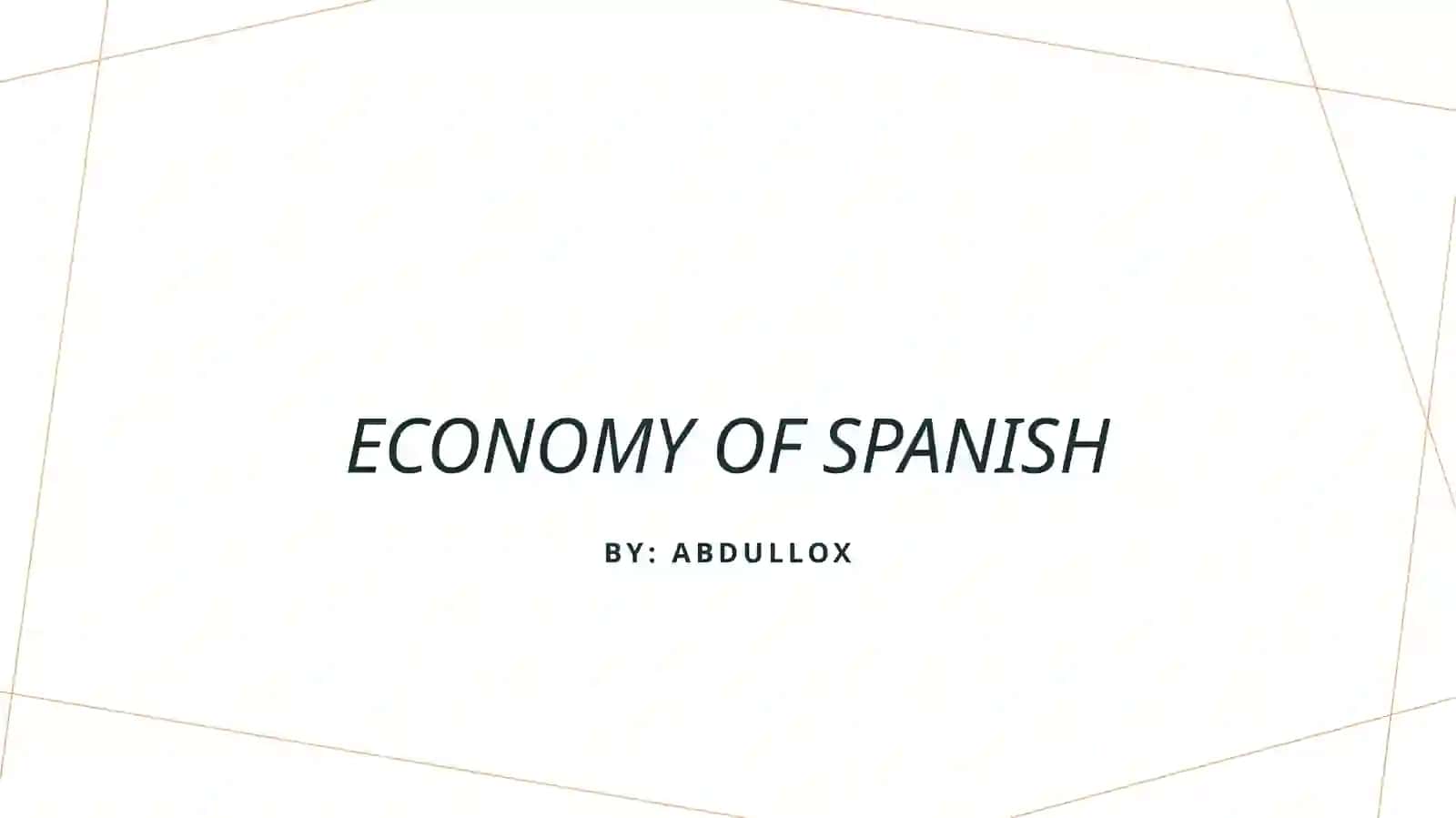 Economy of spanish 2