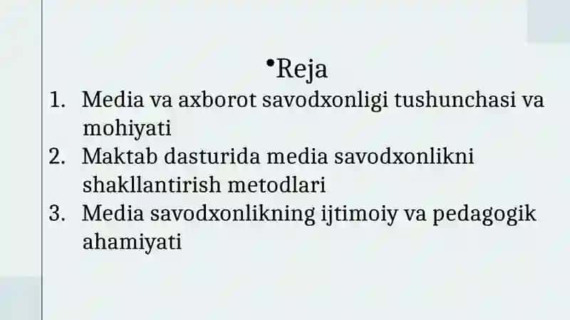 MAKTAB DASTURIDA MEDIA VA AXBOROT SAVODXONLIGI 2