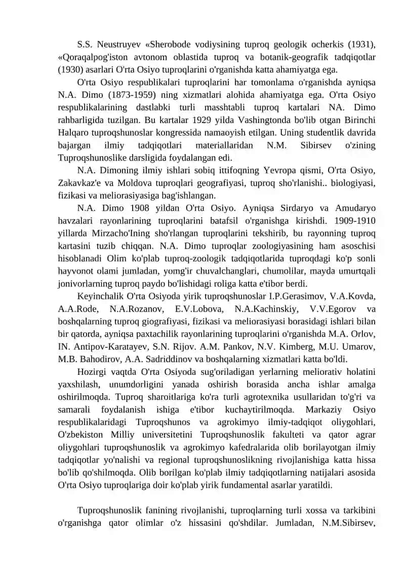 TUPROQSHUNOSLIKNING RIVOJLANISH TARIXI 2