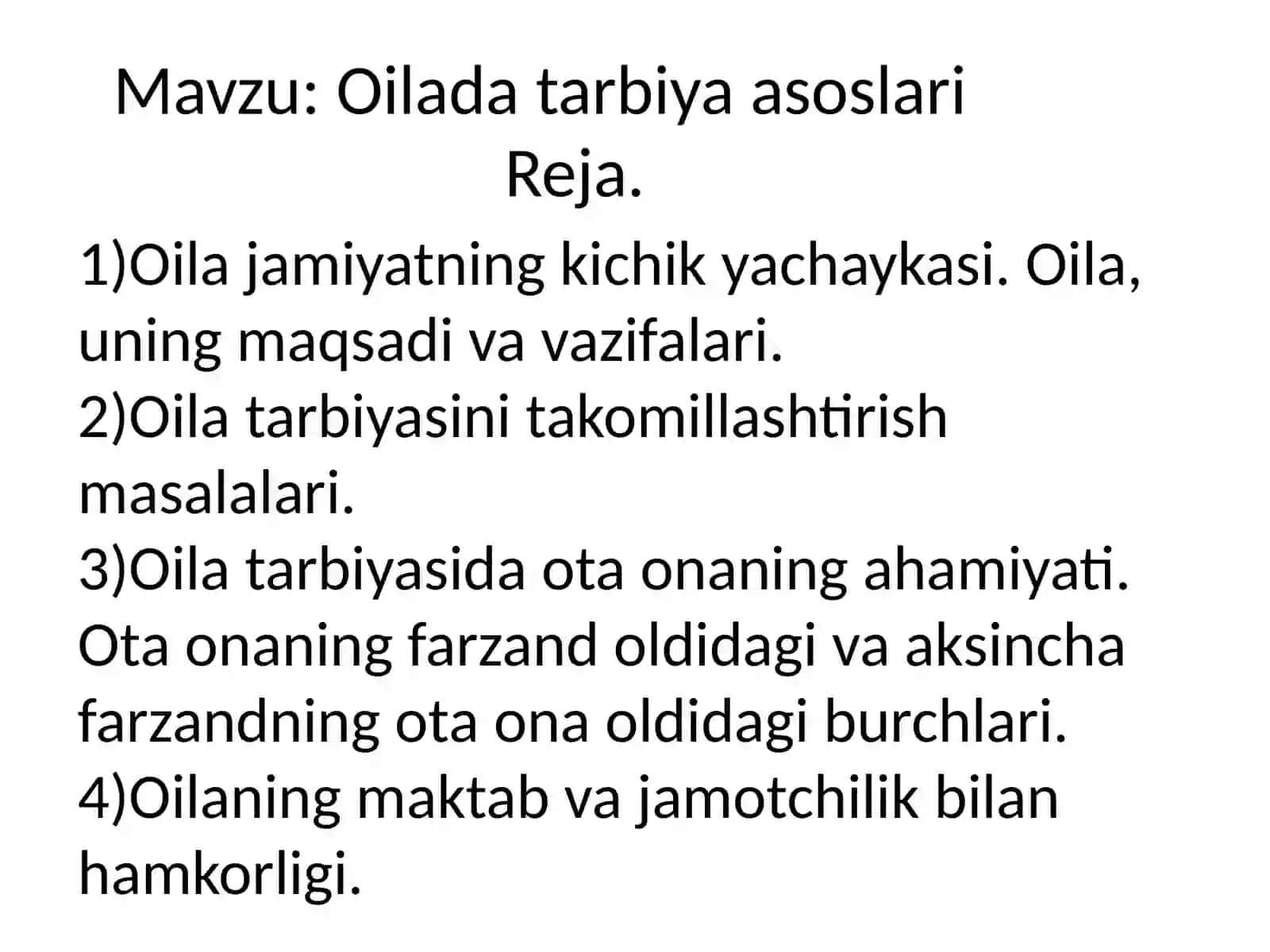 Oilada tarbiya asoslari 2