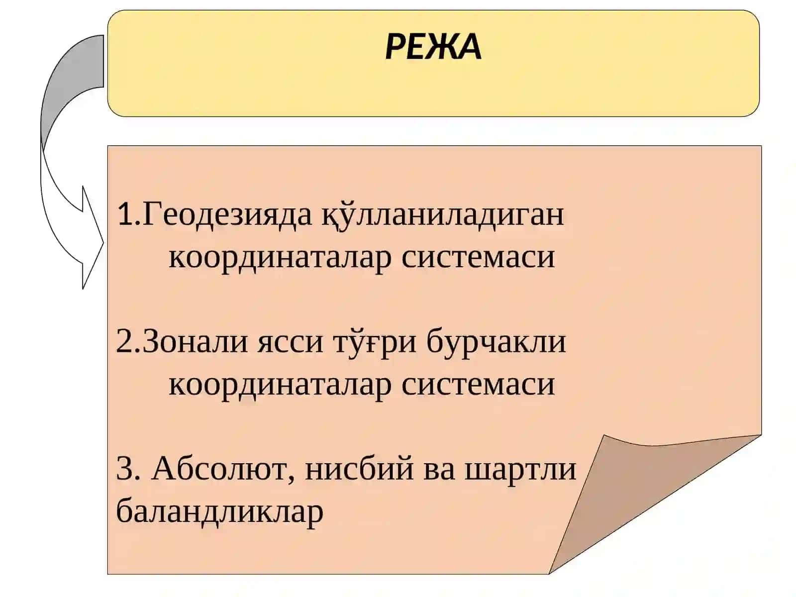 Геодезияда қўлланиладиган координаталар ва баландликлар тизими 2